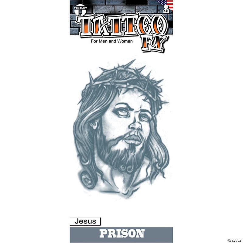Tinsley Transfers Prison Jesus Face Temporary Tattoo