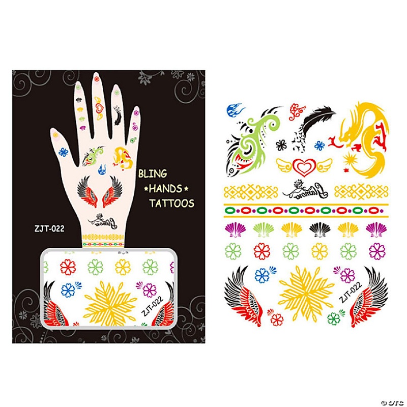 Wrapables Metallic Body Art Hand Tattoos, Majestic