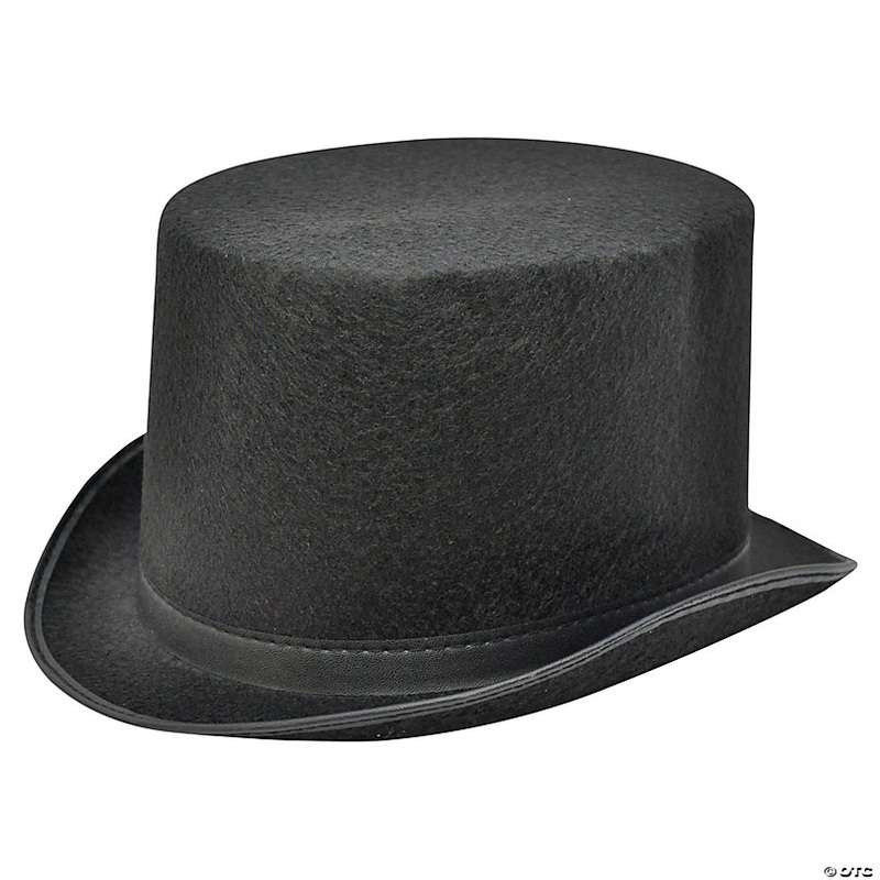 Adults Black Felt Top Hat