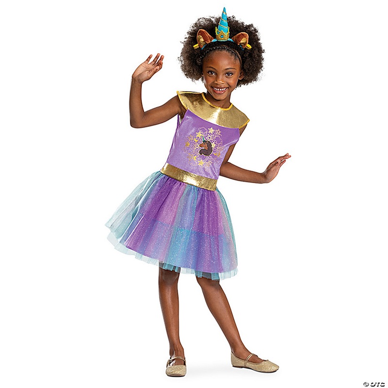 Girl's Deluxe Afro Unicorn Jumpsuit Costume