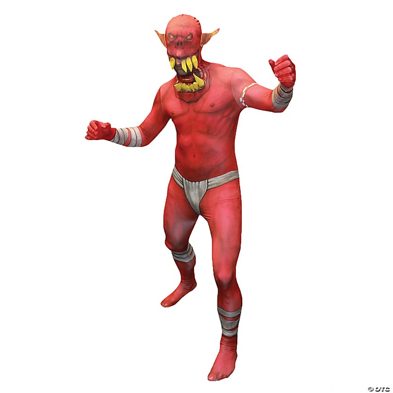 Men's Red Orc Morphsuit Costume