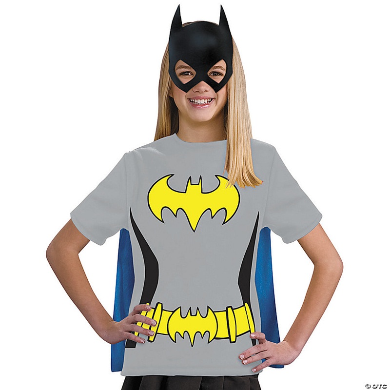 Girls Batgirl T-Shirt with Cape Costume