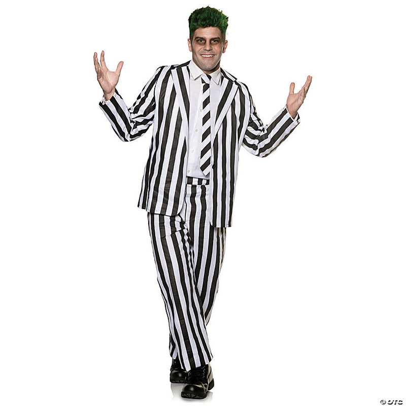 Adults Spooky Striped Suit Costume