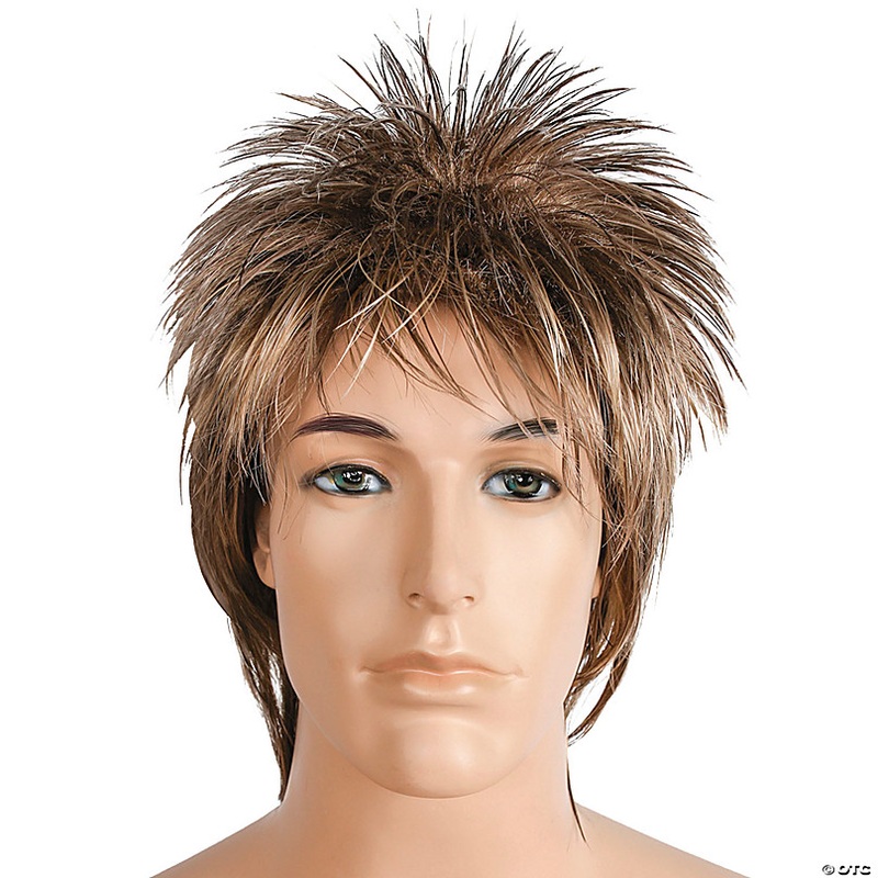 Adults Rod Short Spikey Top with Long Shag Wig