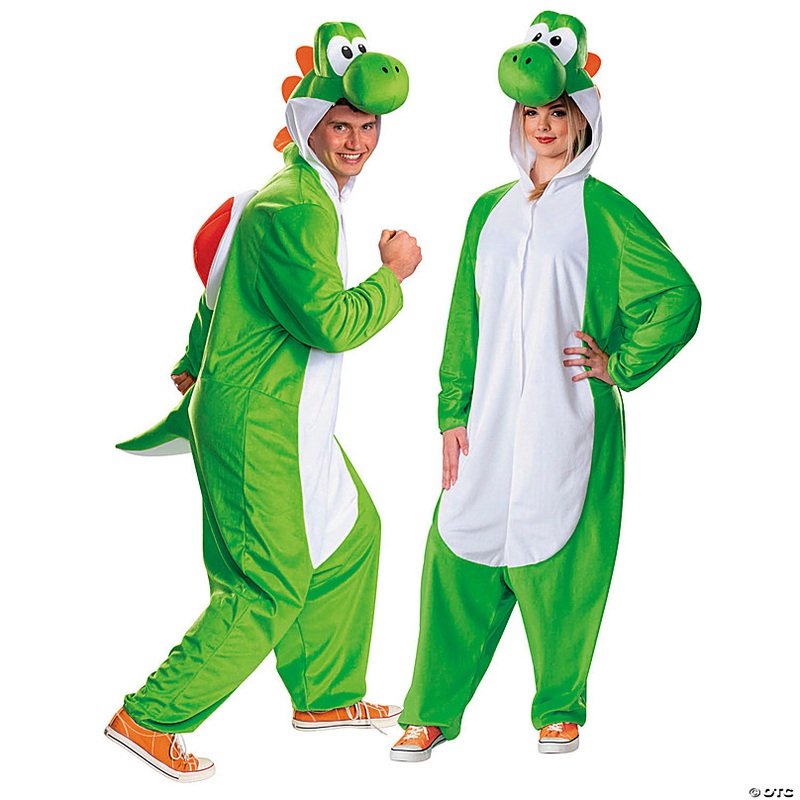 Adults Super Mario Bros. Yoshi Hooded Jumpsuit Costume