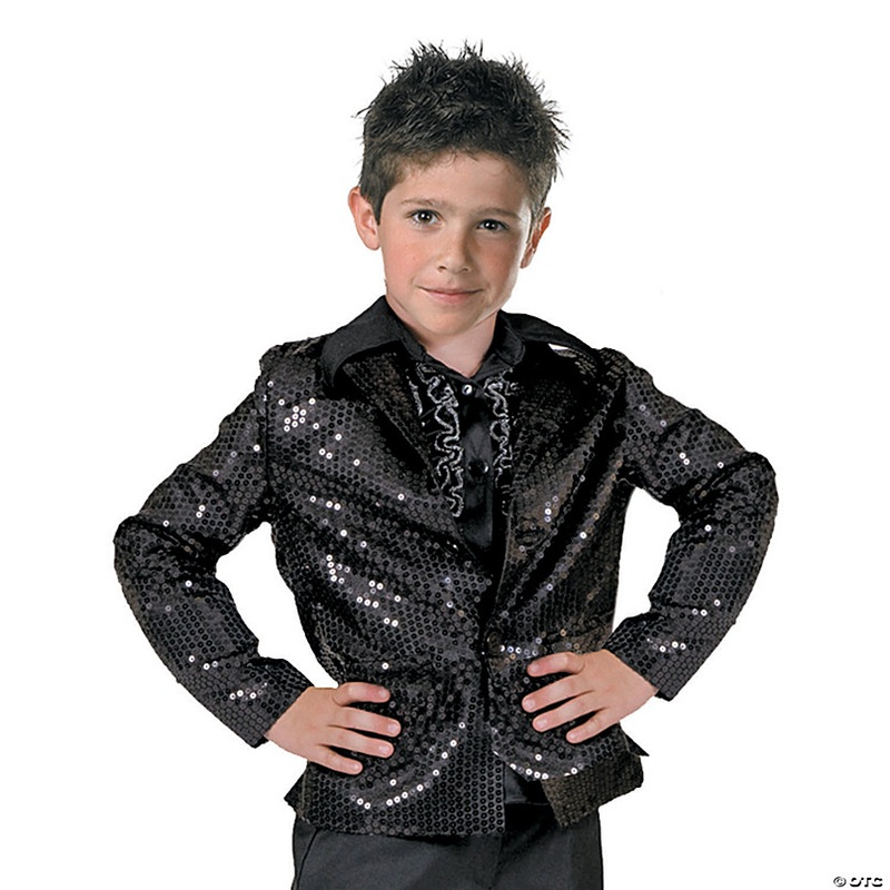 Boy's Black Disco Jacket Costume