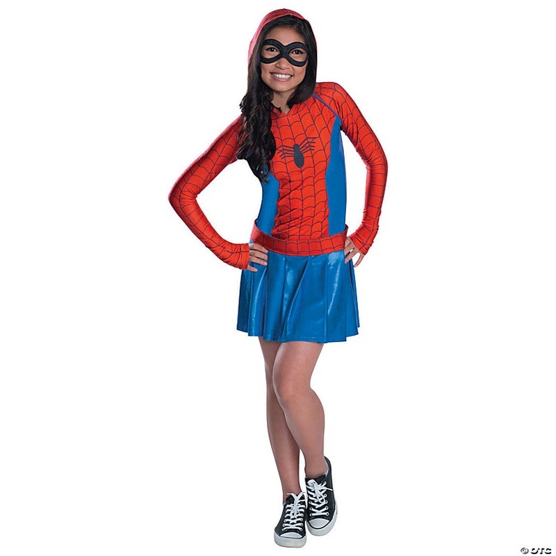 Girl's Spidergirl Hoodie Dress Costume