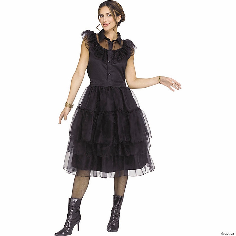 Womens Black Polyester Gothic Beauty Dress Costume