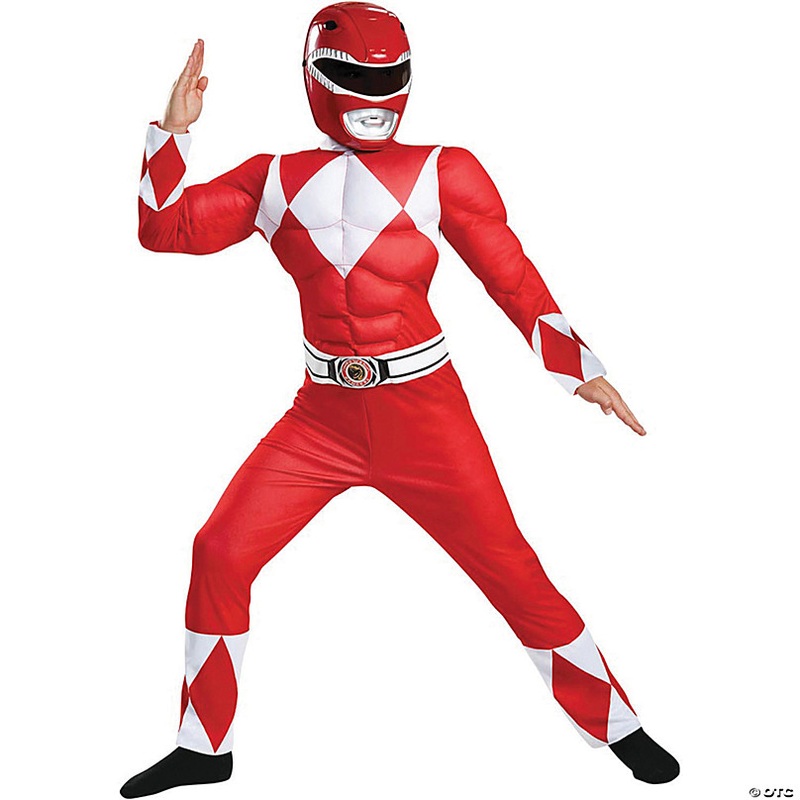 Boy's Classic Muscle Mighty Morphin Power Rangers Red Ranger Costume