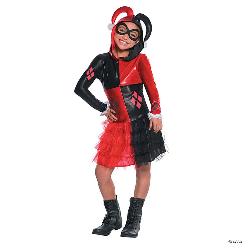 Girl's Batman Harley Quinn Hooded Dress Costume