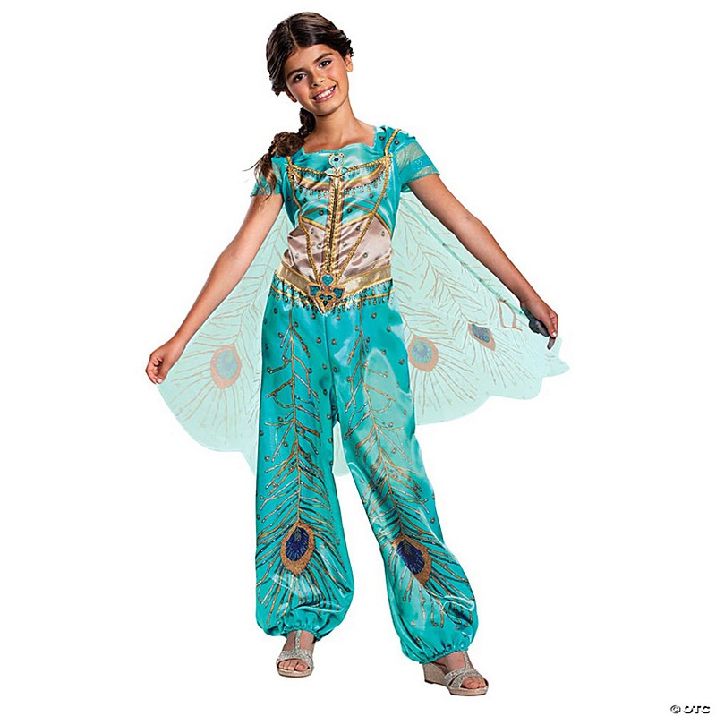 Girl's Classic Aladdin Live Action Teal Jasmine Costume