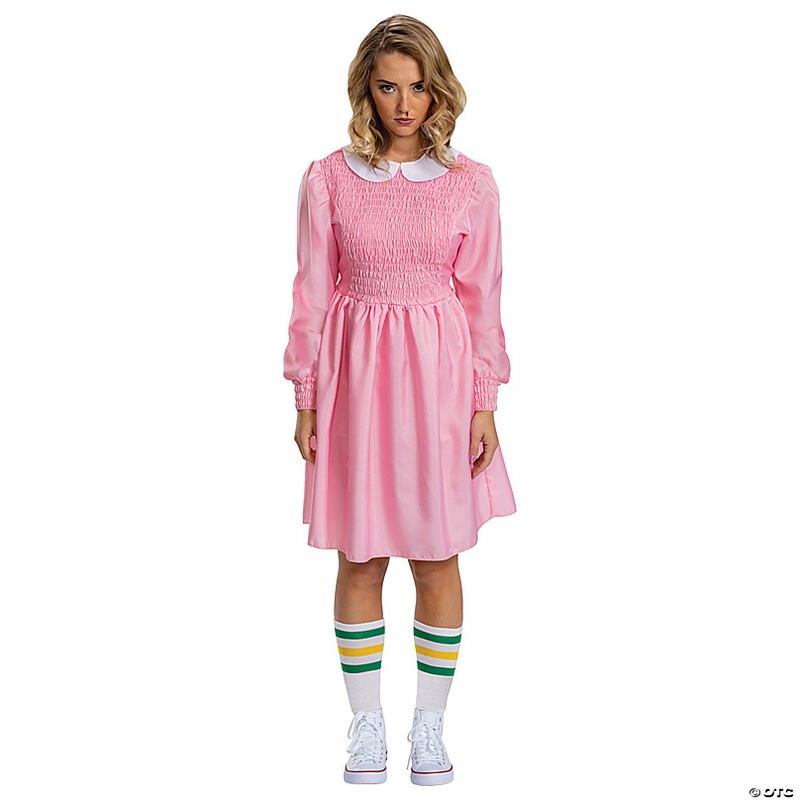 Adults Deluxe Stranger Things Eleven Pink Dress Costume