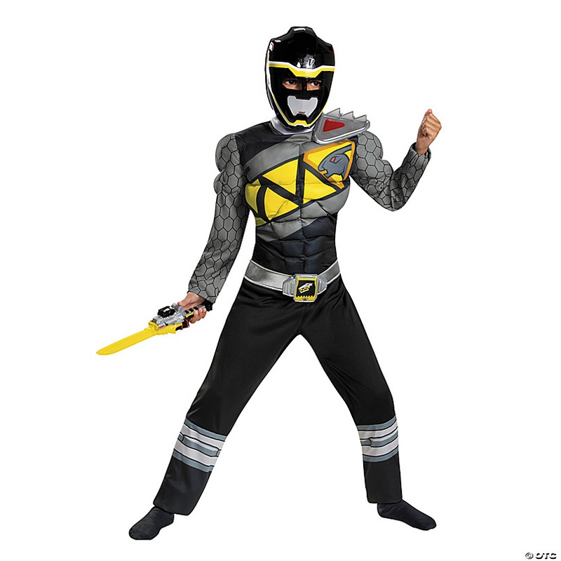 Boy's Black Ranger Muscle Dino Charge Costume