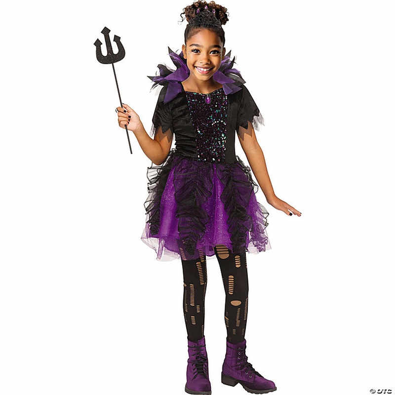 Girls Black & Purple Polyester Octo Princess Costume