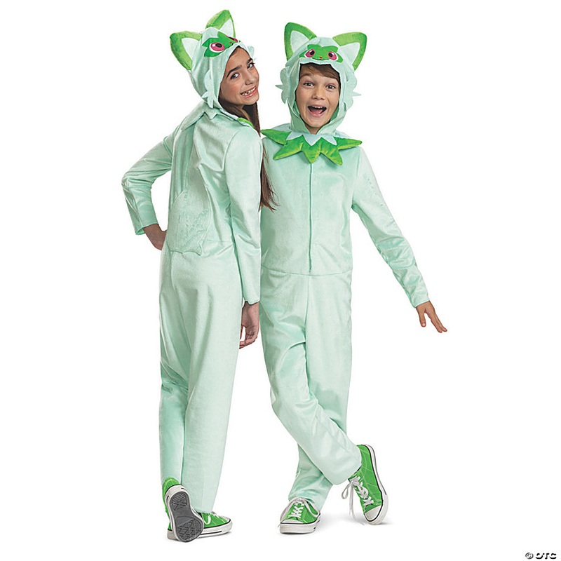 Kids Classic Pokmon Sprigatito Hooded Jumpsuit Costume