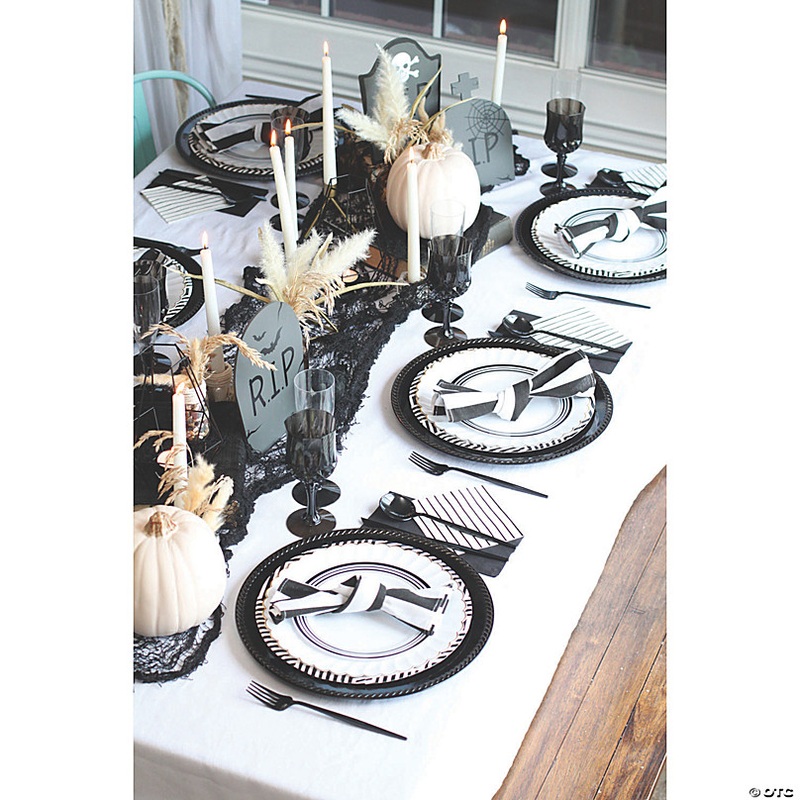 8 oz. Bulk 48 Ct. Elegant Black Patterned Plastic Wine Glasses