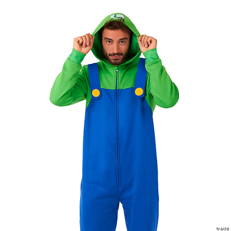 Adults Super Mario Bros. Luigi Onesie Costume