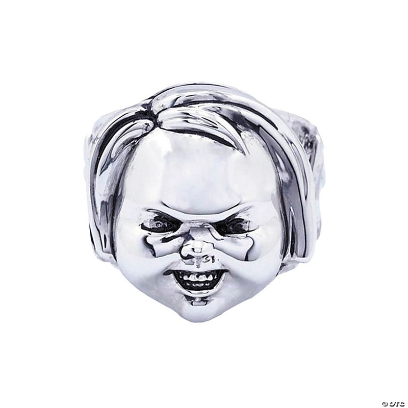 Childs Play 2 Chucky Face Plated Brass Ring