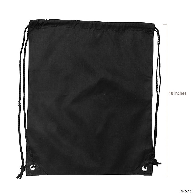 14 1/2 x 18 Large Black Drawstring Bags - 12 Pc.