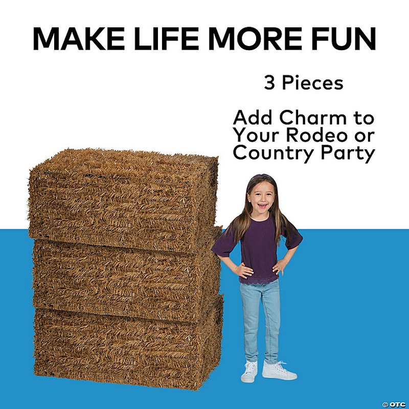 38 1/2 x 15 1/2 Bulk 3 Pc. Collapsible Plastic Faux Hay Bales