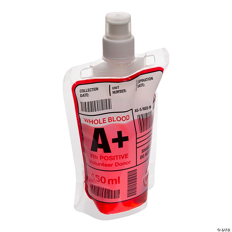 5 x 7 Blood Bag Collapsible Plastic Drink Bottles - 12 Pc.