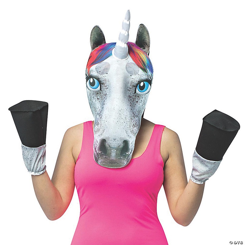 Adults Unicorn Head Mask with Hooves