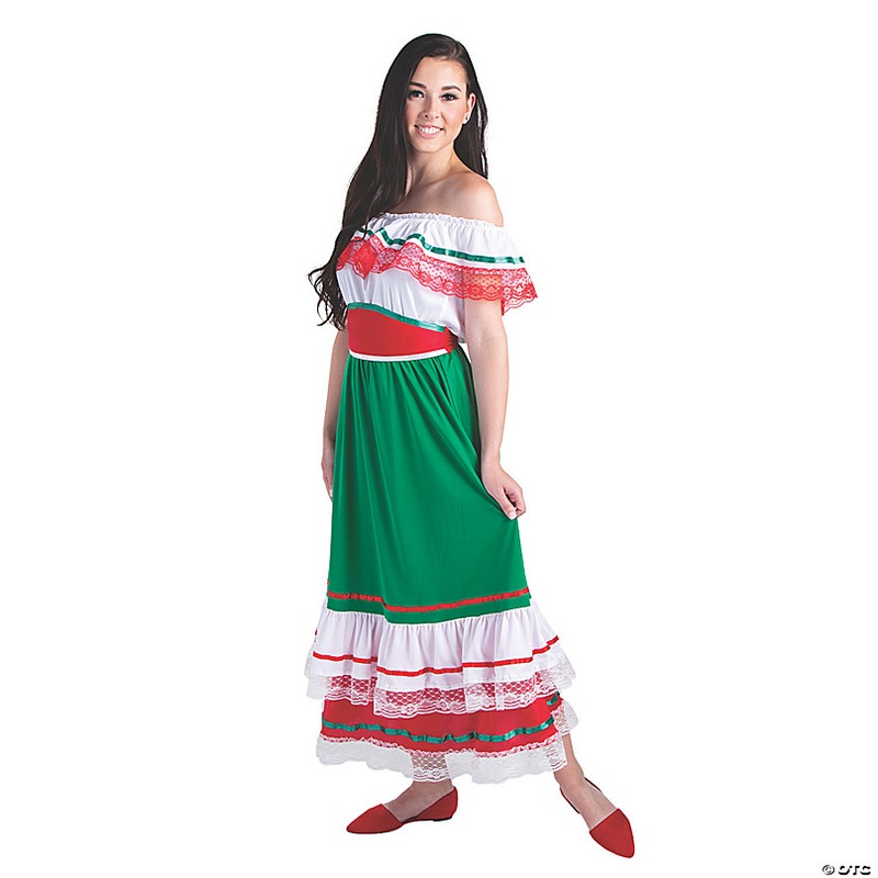 Womens Fiesta Ruffle Dress Costume