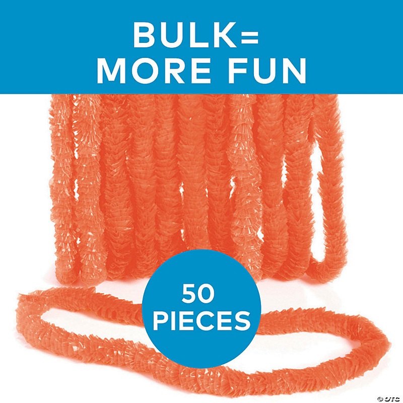 32 Bulk 50 Pc. Orange School Spirit Plastic Leis