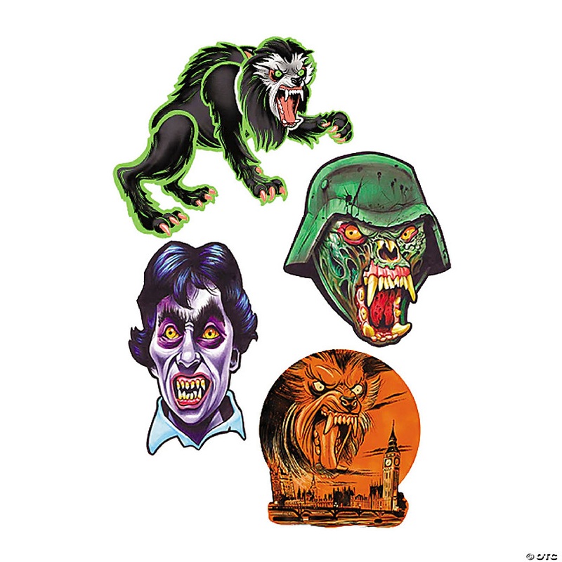 4 Pc. American Werewolf in London Series 1 Cutout Wall Decorations