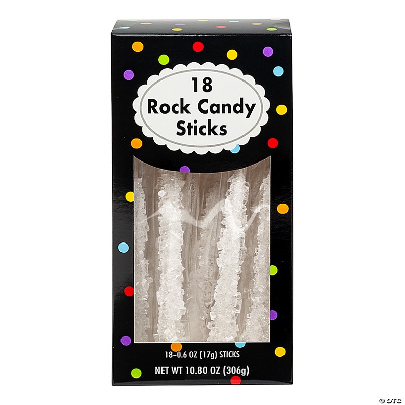 8 10.8 oz. Bright White Rock Candy Sticks - 18 Pc.