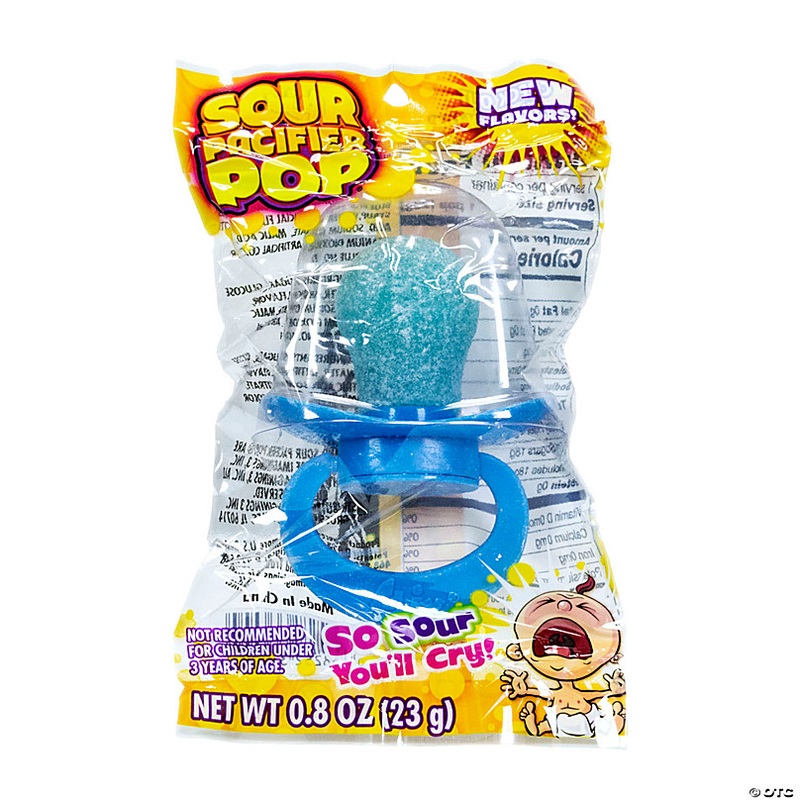 9.6 oz. Sour Pacifier Pop Sour Candy Assortment - 12 Pc.