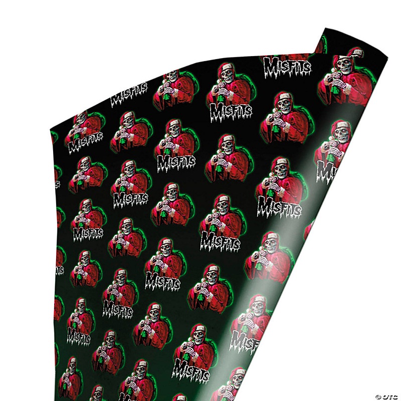 96 x 30 Wrapped in Terror Misfits Crimson Cringle Wrapping Paper