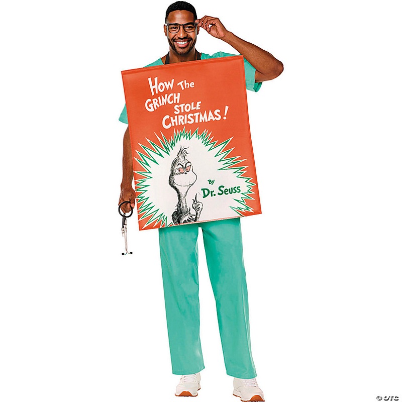 Adults QUIK CHANGE Dr. Seuss How the Grinch Stole Christmas Book Cover Costume - One Size