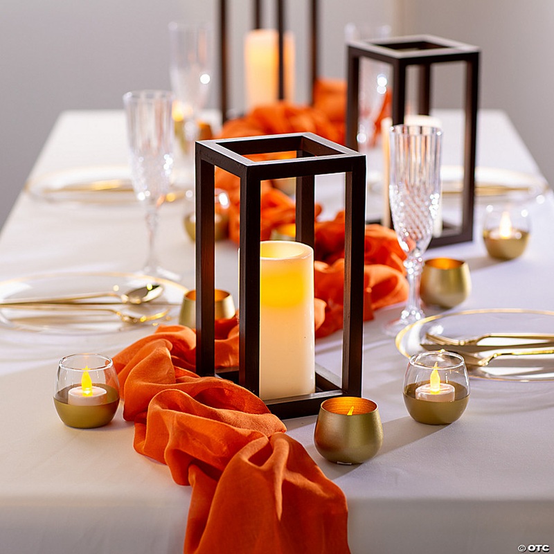 Burnt Orange Gauze Table Runners - 3 Pc.