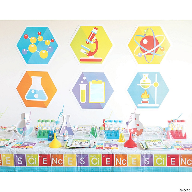 8 oz. Science Party Reusable BPA-Free Plastic Cups with Lids & Straws - 8 Ct.