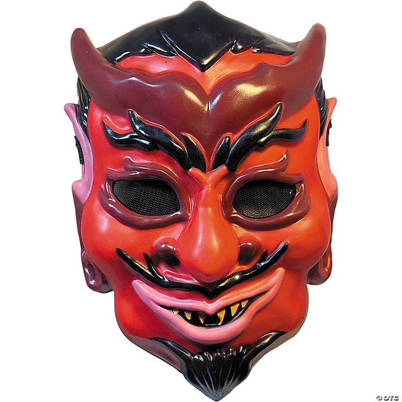 Adults Haunt Devil Injection Plastic Half Mask - One Size