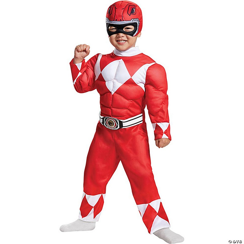 Boys Muscle Chest Power Rangers Red Ranger Costume