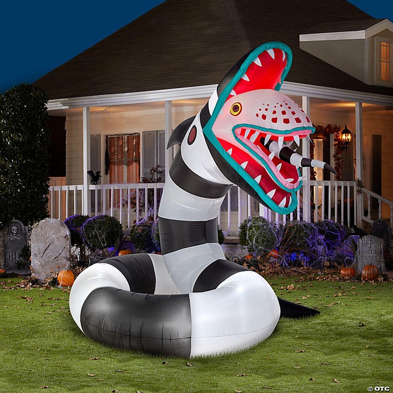 Gemmy Animated Airblown Sand Worm from Beetlejuice Giant WB  10 ft Tall  Multicolored