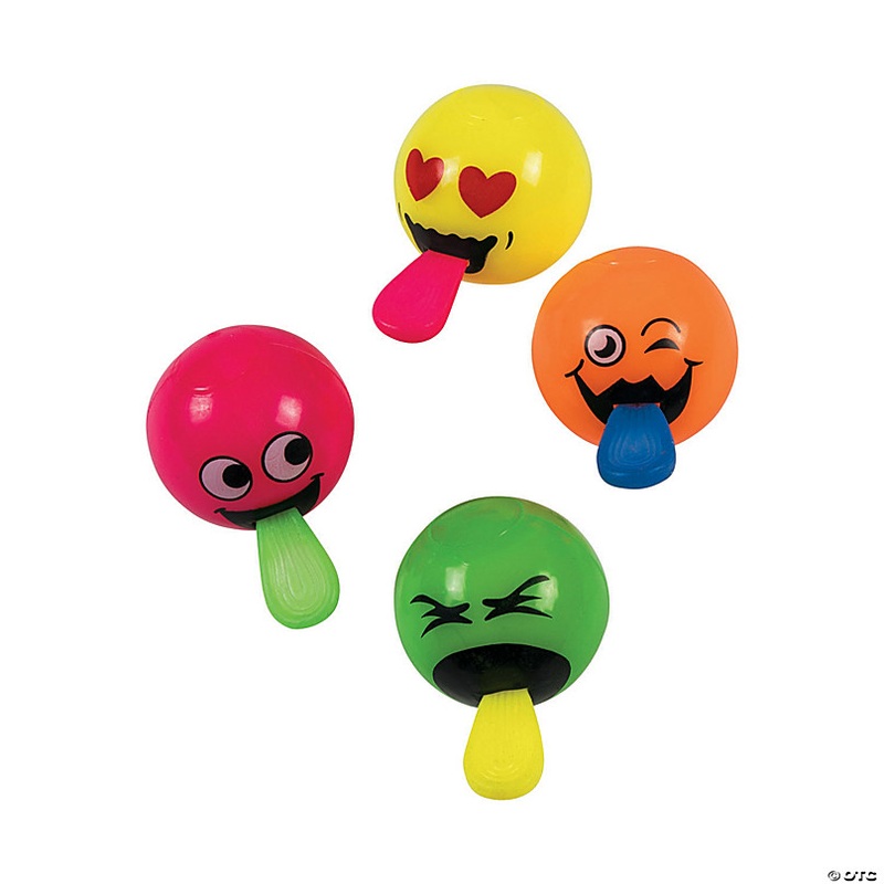 Light-Up Pop-Out Tongue Bouncy Balls - 12 Pc.