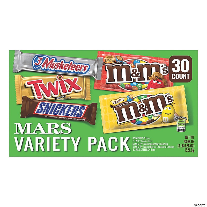 MARS Chocolate Full Size Candy Bars Variety Pack - 30 Count Box