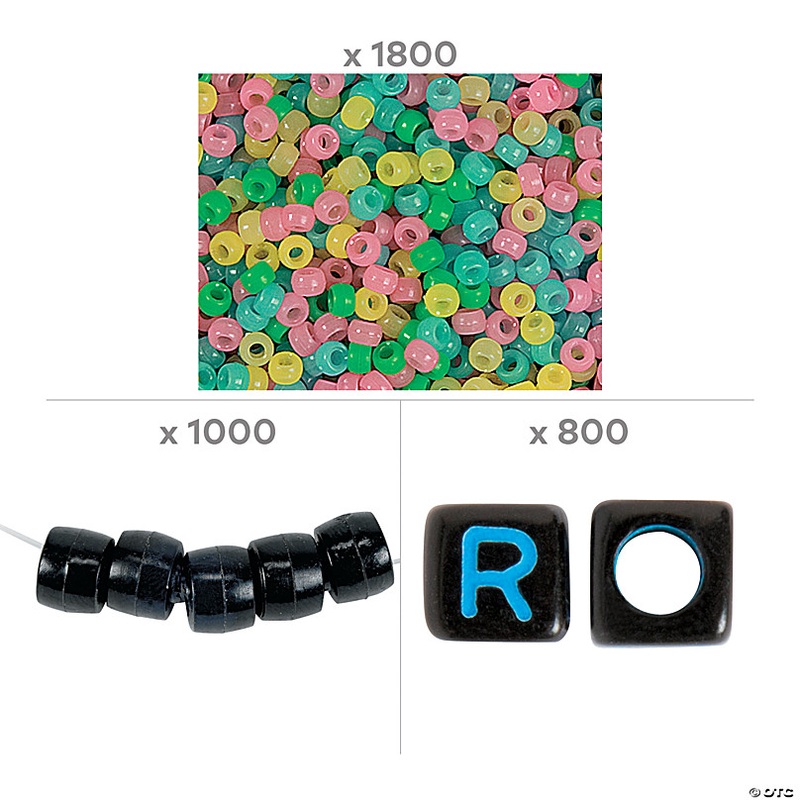 Mega Bulk 3600 Pc. Glow-in-the-Dark Neon Bead Assortment Kit
