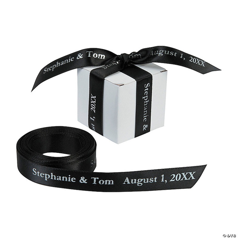 5/8 - Black Satin Personalized Ribbon - 25 ft.