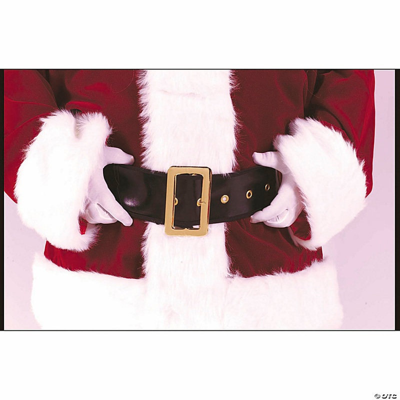 61 Adults Deluxe Black & Gold Santa Belt - One Size