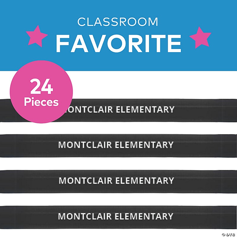 7 1/2 Personalized Black Solid Color Wood Pencils - 24 Pc.