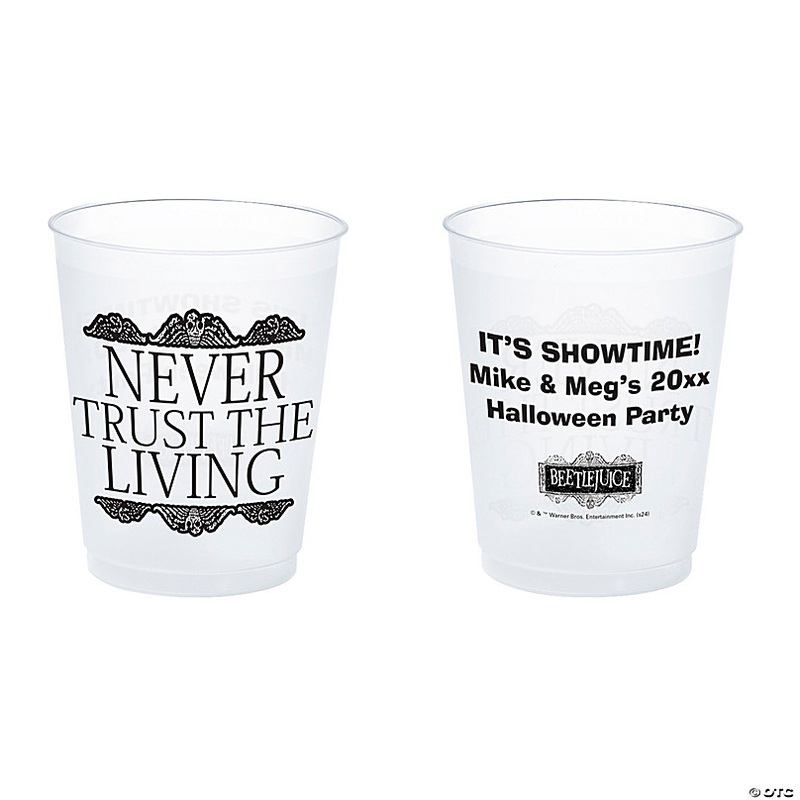 16 oz. Bulk 50 Ct. Personalized Beetlejuice Frosted Reusable BPA-Free Plastic Cups