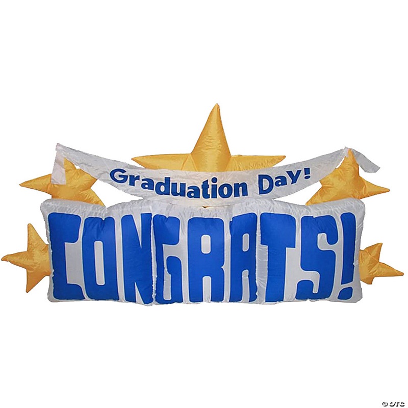 4 Ft. Blow-Up Inflatable Graduation Day Congrats Decoration with Built-In Lights