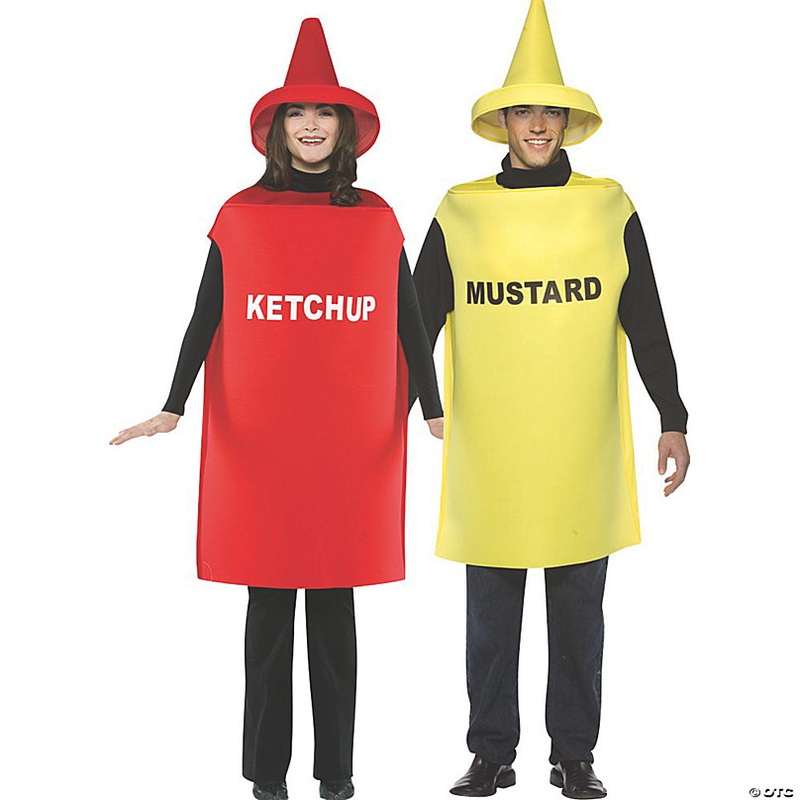 Adults Ketchup and Mustard Couple Costumes
