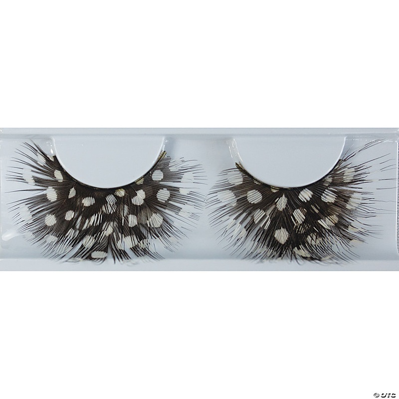 Eyelash Feather Dot Black/White