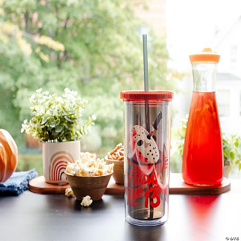 Friday the 13th: The Final Chapter Cold Cup With Lid and Straw Holds 20 Ounces