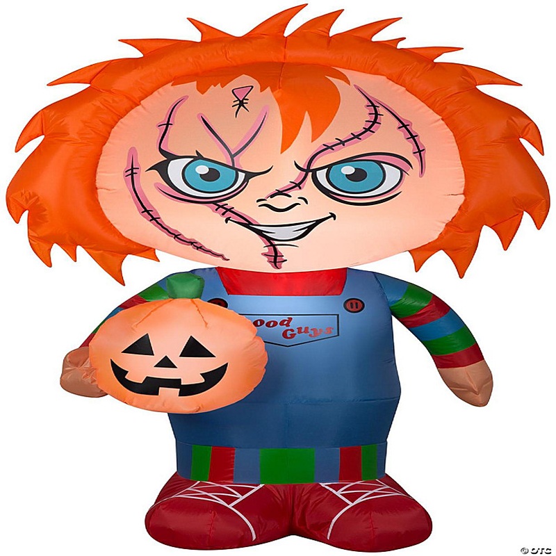 Gemmy Airblown Stylized Chucky  5 ft Tall  Orange